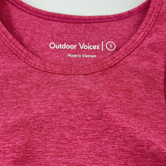 Outdoor Voices Sports Bra Small S Pink Racer back Pullover High Neck - Picture 2 of 6
